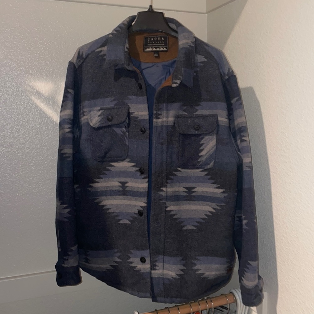 Jachs New York Wool Blend Aztec Blue Button Down
